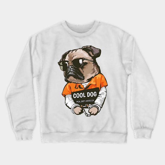 Cool Prisoner Pug Crewneck Sweatshirt by AST